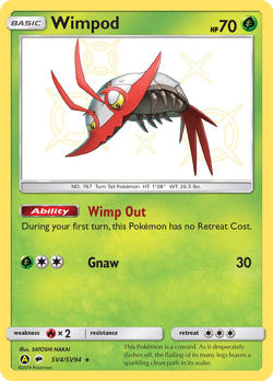 Wimpod SV4/SV94 Shiny Rare Hidden Fates Shiny Vault Pokemon Near Mint - Image 1