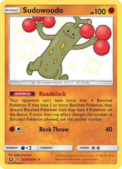 Sudowoodo SV20/SV94 Shiny Rare Hidden Fates Shiny Vault Pokemon Near Mint - Image 1