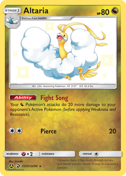 Altaria SV37/SV94 Shiny Rare Hidden Fates Shiny Vault Pokemon Near Mint - Image 1