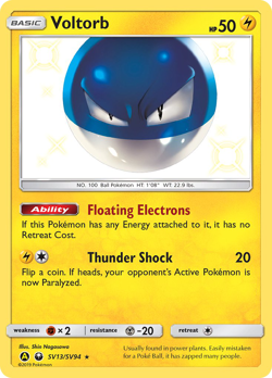 Voltorb SV13/SV94 Shiny Rare Hidden Fates Shiny Vault Pokemon Near Mint - Image 1