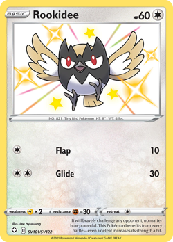 Rookidee SV101/SV122 Shiny Rare Shining Fates Shiny Vault Pokemon Near Mint - Image 1