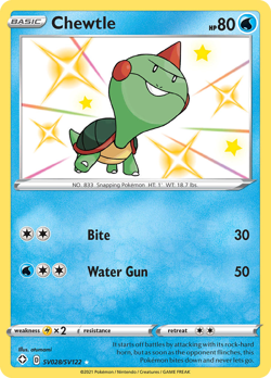Chewtle SV028/SV122 Shiny Rare Shining Fates Shiny Vault Pokemon Near Mint - Image 1