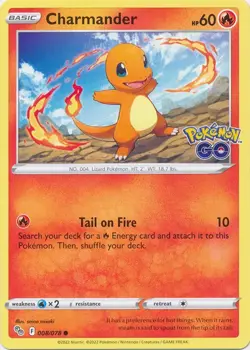 Charmander - 008/078 - Common - Pokemon GO - Near Mint - Image 1