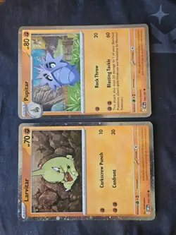 Larvitar 105/197 + Pupitar 106/197 - Obsidian Flames Cosmos Holo NM -LP Pokemon - Image 1