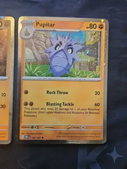 Larvitar 105/197 + Pupitar 106/197 - Obsidian Flames Cosmos Holo NM -LP Pokemon - Image 3