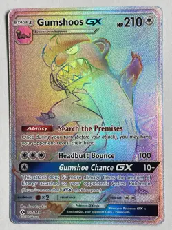 Gumshoos GX 157/149 - Sun & Moon Base Set Rainbow Secret Rare Pokemon NM - Image 1