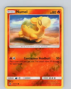 Pokemon TCG Numel S&M Crimson Invasion 13/111 Reverse Holo Common Card NM - Image 1