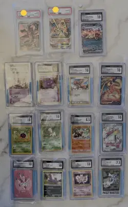 LOT of 15 Graded Pokemon Cards CGC/PSA - Image 1