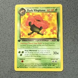 Pokemon TCG Dark Vileplume Non-Holo Card 1999 Vintage, #30/82 - Image 1