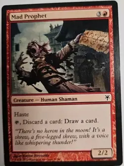 MTG Magic The Gathering Card Mad Prophet Creature Human Shaman Red DD Sorin Tiba - Image 1