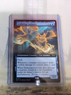 MTG - Enduring Curiosity - Extended Art Non-foil - Duskmourn: House of Horror - Image 1