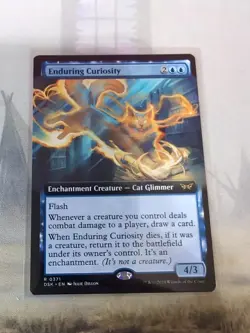 MTG - Enduring Curiosity - Extended Art Non-foil - Duskmourn: House of Horror - Image 2