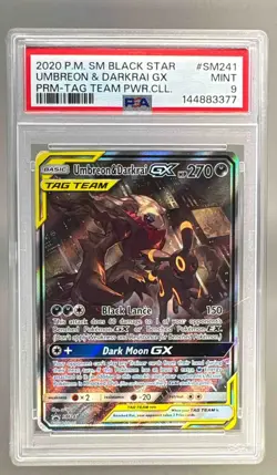 2020 Pokemon SM Black Star SM241 Umbreon & Darkrai GX PSA 9 144883377 - Image 1