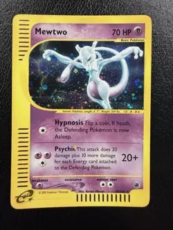 Pokemon TCG Mewtwo 20/165 Expedition Holo Rare EX With SWIRL🌀 MP - Image 1