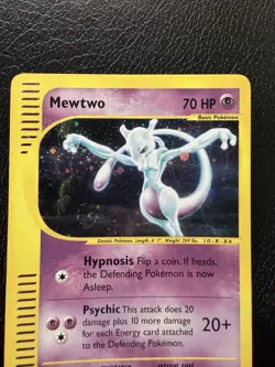 Pokemon TCG Mewtwo 20/165 Expedition Holo Rare EX With SWIRL🌀 MP - Image 3