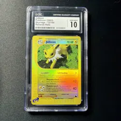 [CGC 10] Pokemon Jolteon #13/144 Skyridge Reverse Holo Rare- Low Pop 16 Gem Mint - Image 1