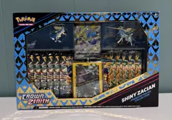 Pokemon Crown Zenith Shiny Zacian Premium Figure Collection Box 11 Booster Packs - Image 1