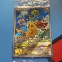 Pokemon Center ETB Pikachu SVP 027 SEALED Paldea Evolved Stamped Promo Card - Image 1