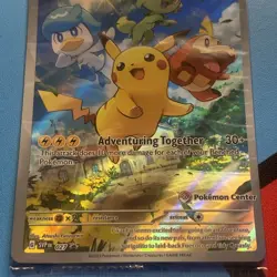 Pokemon Center ETB Pikachu SVP 027 SEALED Paldea Evolved Stamped Promo Card - Image 2