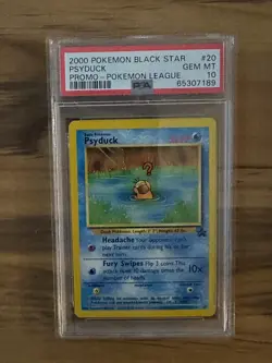 Pokemon League BLACK STAR PSYDUCK PROMO #20 PSA 10 Cert # 65307189 - Image 1