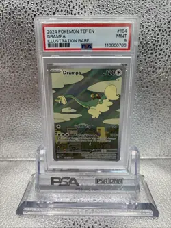 2024 POKEMON TEF EN-TEMPORAL FORCES ILLUSTRATION RARE #184 DRAMPA PSA 9 - Image 1