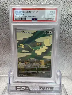 2024 POKEMON TEF EN-TEMPORAL FORCES ILLUSTRATION RARE #184 DRAMPA PSA 9 - Image 2