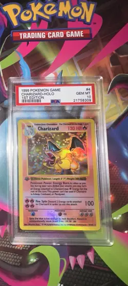 1999 Pokemon game charizard holo 1st Edition #4 psa 10 Gem MT -Carta gradata Psa - Image 1
