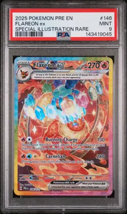 Flareon Ex Pokemon Pre En-Prismatic Evolutions 146 NM PSA 9 - Image 1