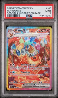 Flareon Ex Pokemon Pre En-Prismatic Evolutions 146 NM PSA 9 - Image 1