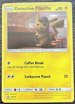 Detective Pikachu Pokemon TCG Sun & Moon Promo SM190 Holo Lightly Played LP - Image 1