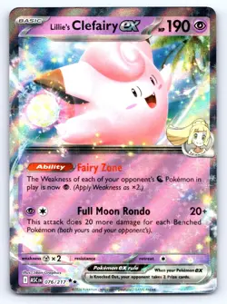 Lillie's Clefairy ex 076/217 Double Rare ME: Ascended Heroes Pokemon Near Mint - Image 1