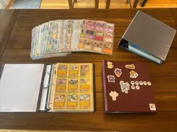 3 Pokemon Binder Lot Plus TONS Of Binder Sleeves Holo 1st Ed Mid Era And New Wow - Image 1
