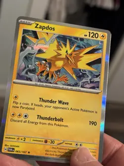 Pokemon TCG Zapdos 065/167 Sv06 Twilight Masquerade Rare Reverse Holo 120 HP - Image 4