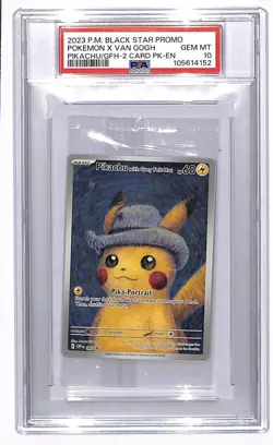 2023 Pokemon X Van Gogh Pikachu With Grey Felt Hat 085 Sealed Promo PSA 10 - Image 1