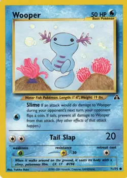 ~*~ WOOPER ~ 2001 Pokemon Neo Discovery ~ #71/75 ~*~ - Image 1