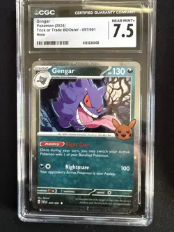 Pokemon Gengar 057/091 Cosmos Holo Trick or Trade BOOster CGC 7.5 - Image 1