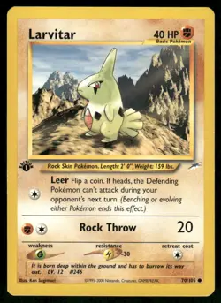 Pokemon Cards Larvitar 70/105 1st Edition Neo Destiny Common NM - Image 1