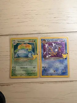 Pokemon Celebrations Venusaur & Dark Gyarados Holo Anniversary Card Lot - Image 1