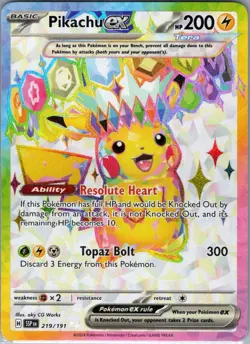 Pikachu ex 219/191 SV08: Surging Sparks - Pokemon Card - NM - Image 1