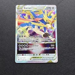 Pokemon Crown Zenith Zacian VSTAR Holo Card 096/159 Ultra Rare - Image 1