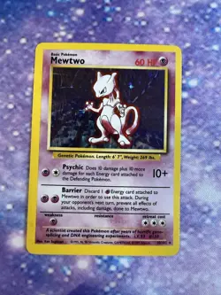 Mewtwo 10/130 Base Set 2 Holo Rare Unlimited LP Pokemon Card - Image 1