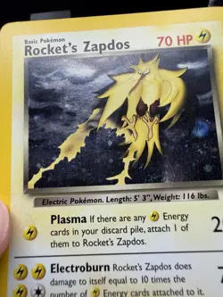 Pokemon TCG Gym Challenge Rockets Zapdos Holo Card 15/132 MP Condition - Image 4