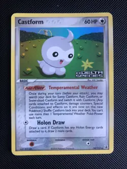 Pokemon TCG Castform EX Delta Species 34/113 Reverse Holo Uncommon Played - Image 1