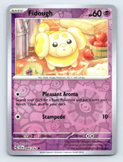 2024 Pokemon Stellar Crown 66/142 Fidough Common Reverse Holo - Image 1