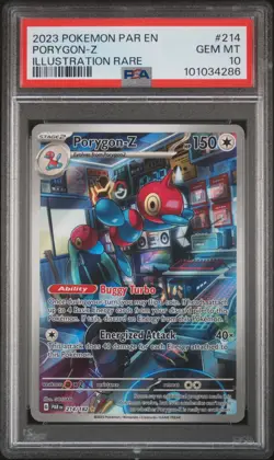 2023 POKEMON PAR EN-PARADOX RIFT ILLUSTRATION RARE #214 PORYGON-Z PSA 10 - Image 1