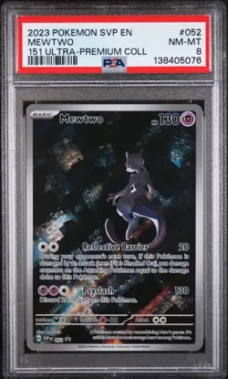 PSA 8 MEWTWO 052 SCARLET & VIOLET 151 BLACK STAR PROMO UPC POKEMON - Image 1
