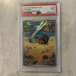 2025 POKEMON BLACK BOLT ILLUSTRATION RARE #129 DWEBBLE PSA 9 - Image 1