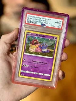 Galarian Slowpoke SWSH126 Holo Cosmos Evolving Skies PSA10 New Cert/Holo Bleed - Image 3