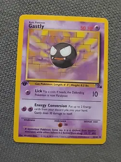 Pokemon 1st Edition Fossil Gastly 33/62 EXCELLENT - Image 1