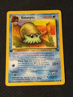 Omanyte 52/62 - 1st Edition - Pokemon Fossil - Image 1